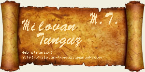 Milovan Tunguz vizit kartica